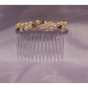 Vintage Faux Pearl & Rhinestone Bridal Hair Comb
